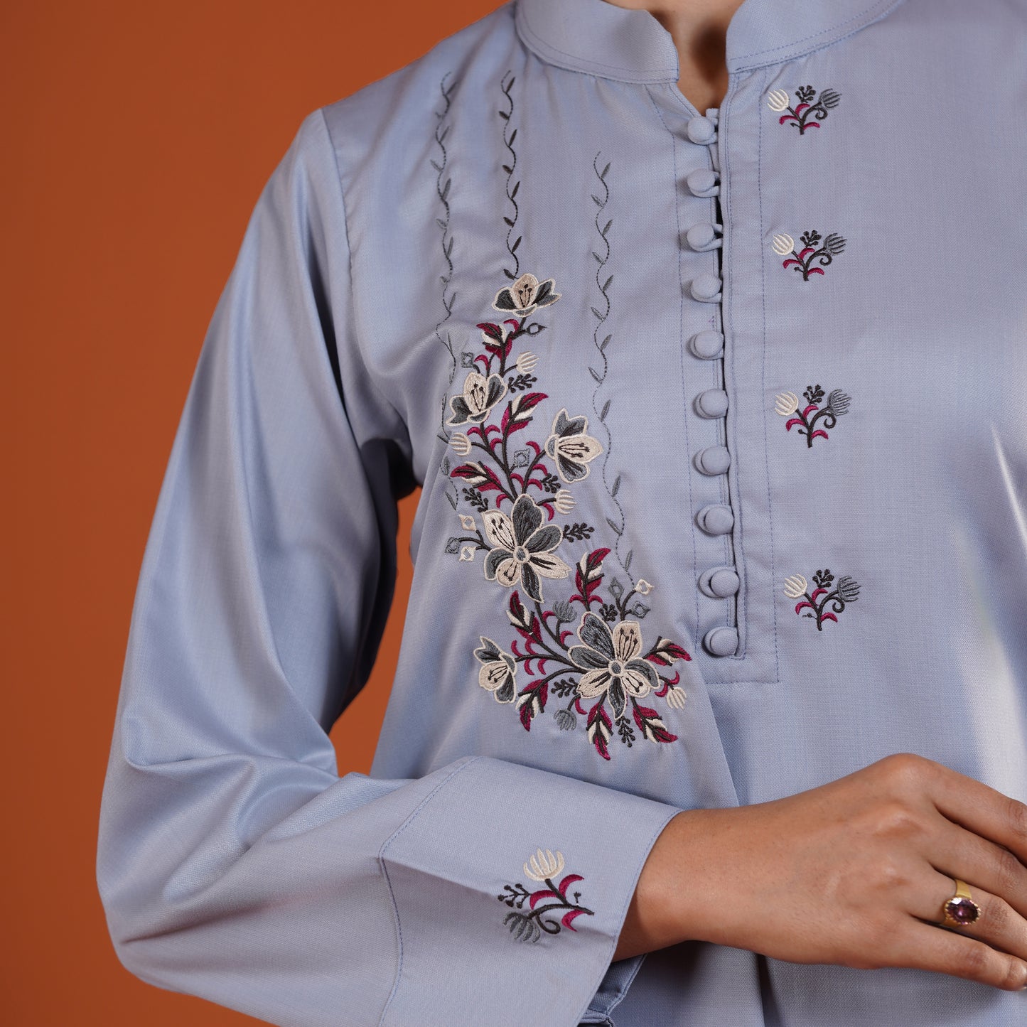 Imperial Kurti (Minimal Pastel Sage)