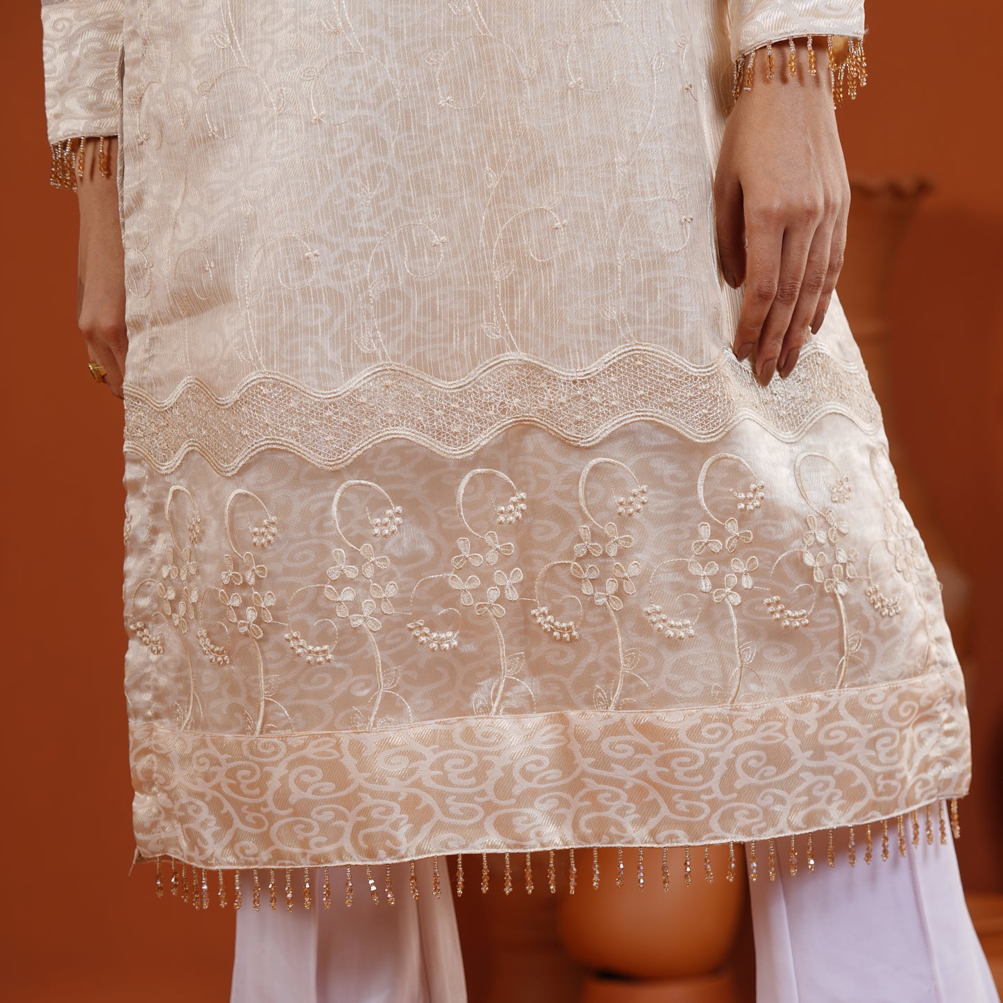 Imperial Kurti (Cream Gold)