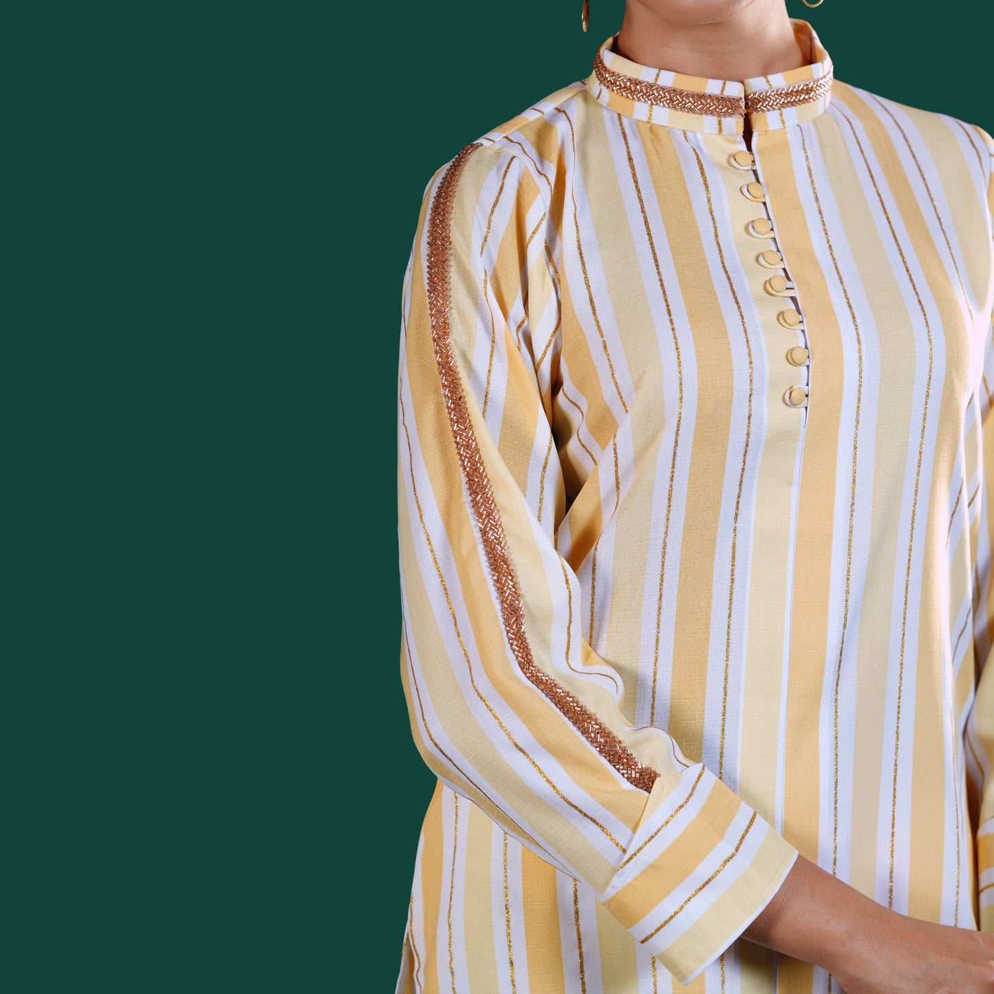 Signature Kurti (Yellow & White Stripe)