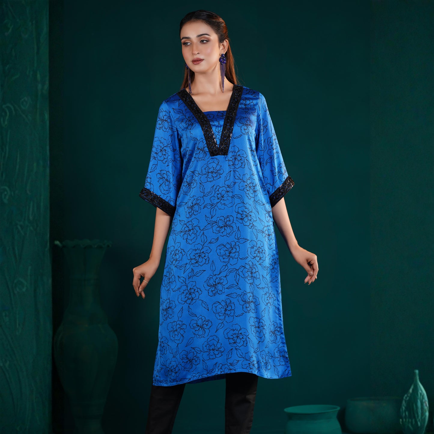 Signature Kurti (Royal Blue Printed)