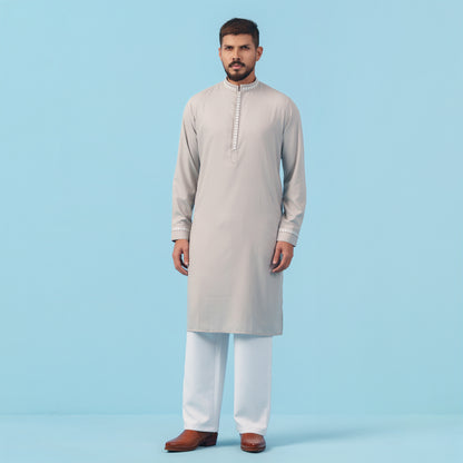 Signature Panjabi (Light Grey)