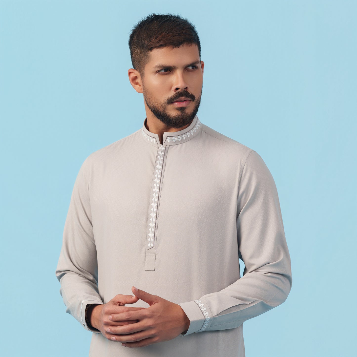 Signature Panjabi (Light Grey)