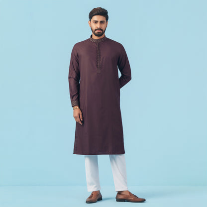 Signature Panjabi (Dark Maroon)