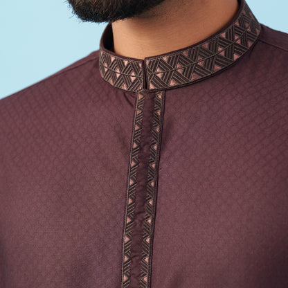 Signature Panjabi (Dark Maroon)