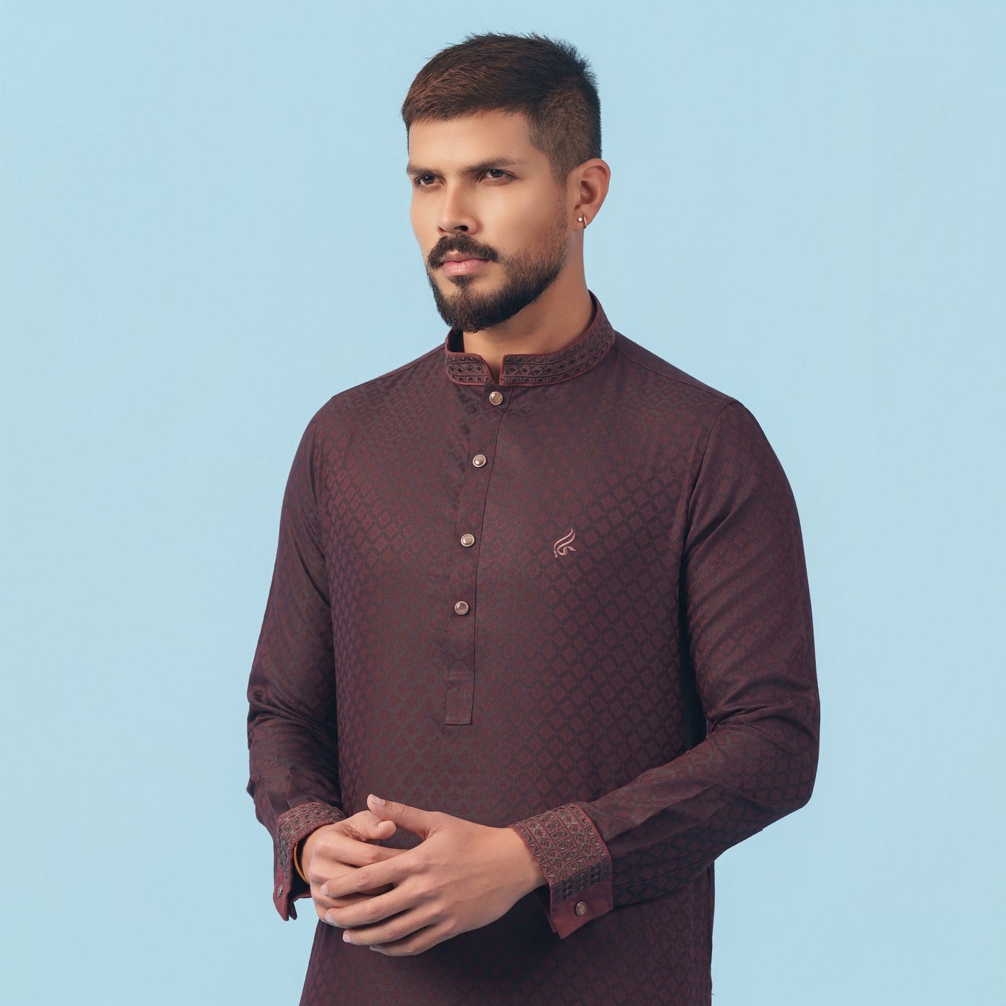 Signature Panjabi (Dark Maroon)