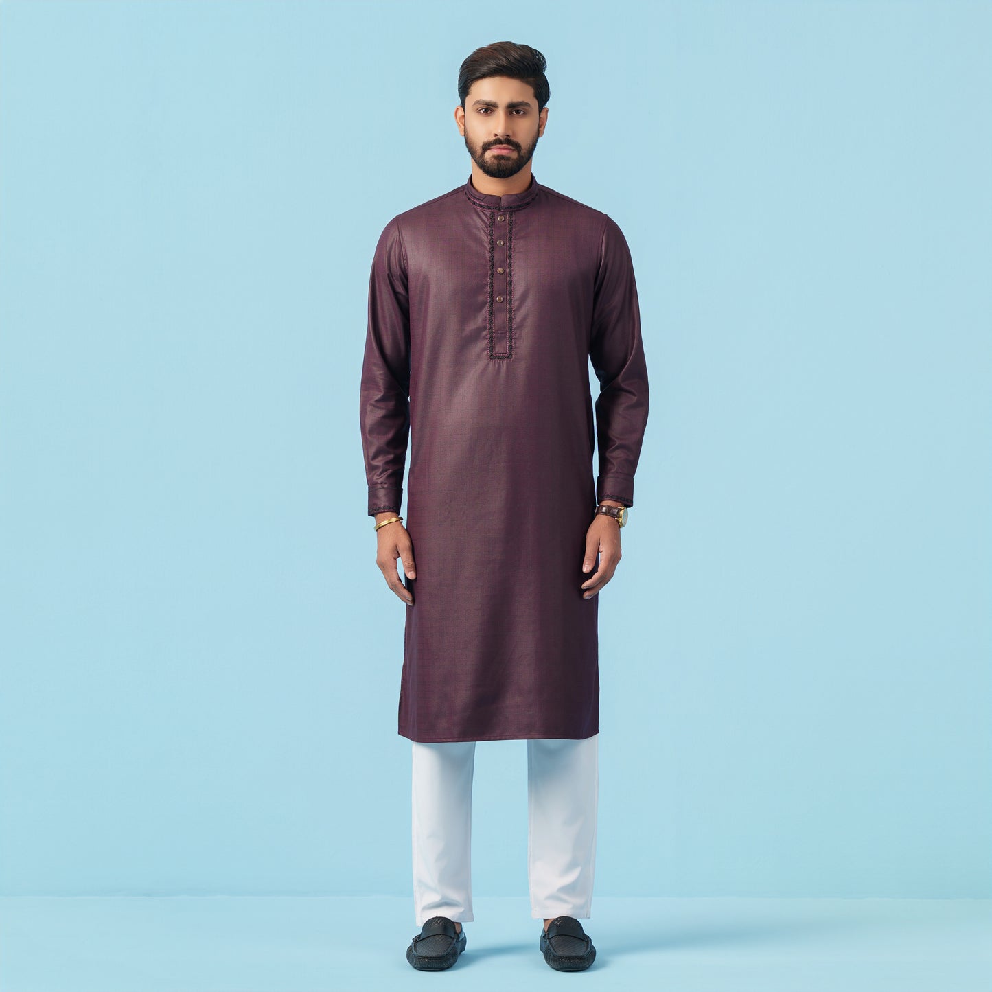 Signature Panjabi (Dark Maroon)