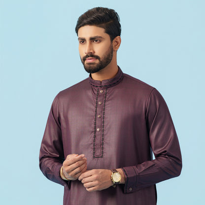 Signature Panjabi (Dark Maroon)