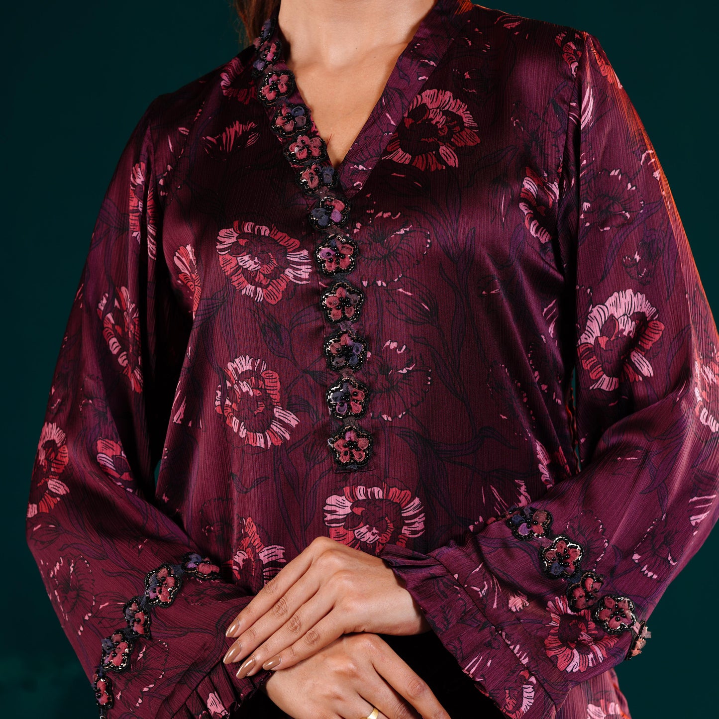 Signature 2-Piece Set (Deep Maroon Printed)