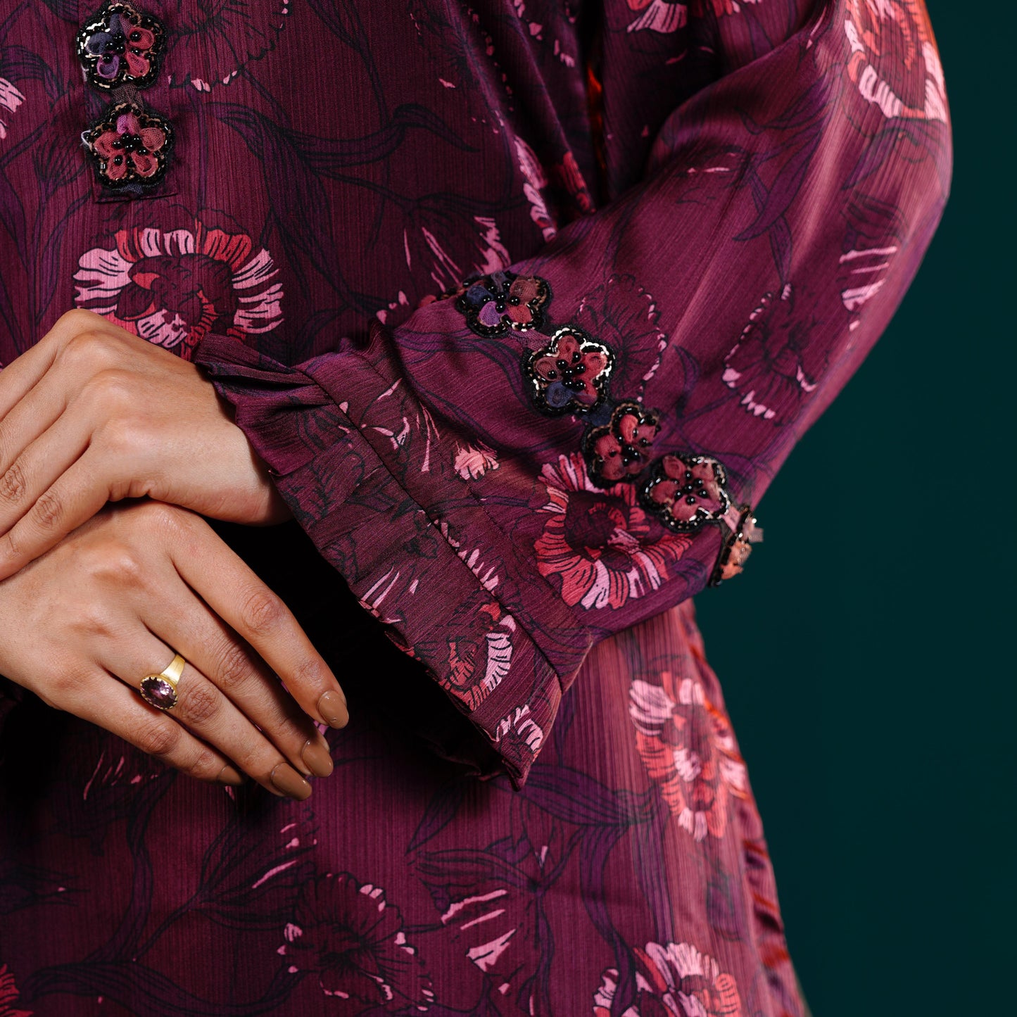 Signature 2-Piece Set (Deep Maroon Printed)