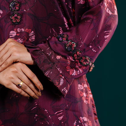 Signature 2-Piece Set (Deep Maroon Printed)