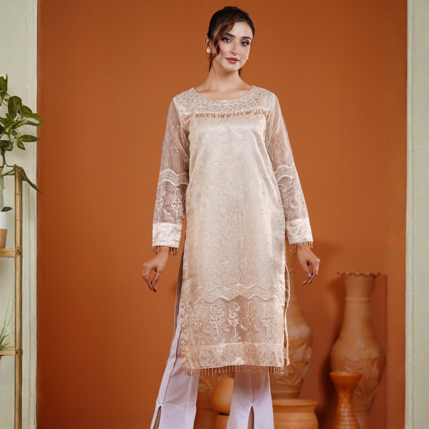 Imperial Kurti (Cream Gold)