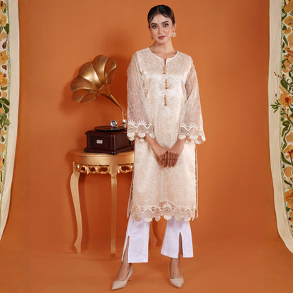 Imperial Kurti (Cream Gold)
