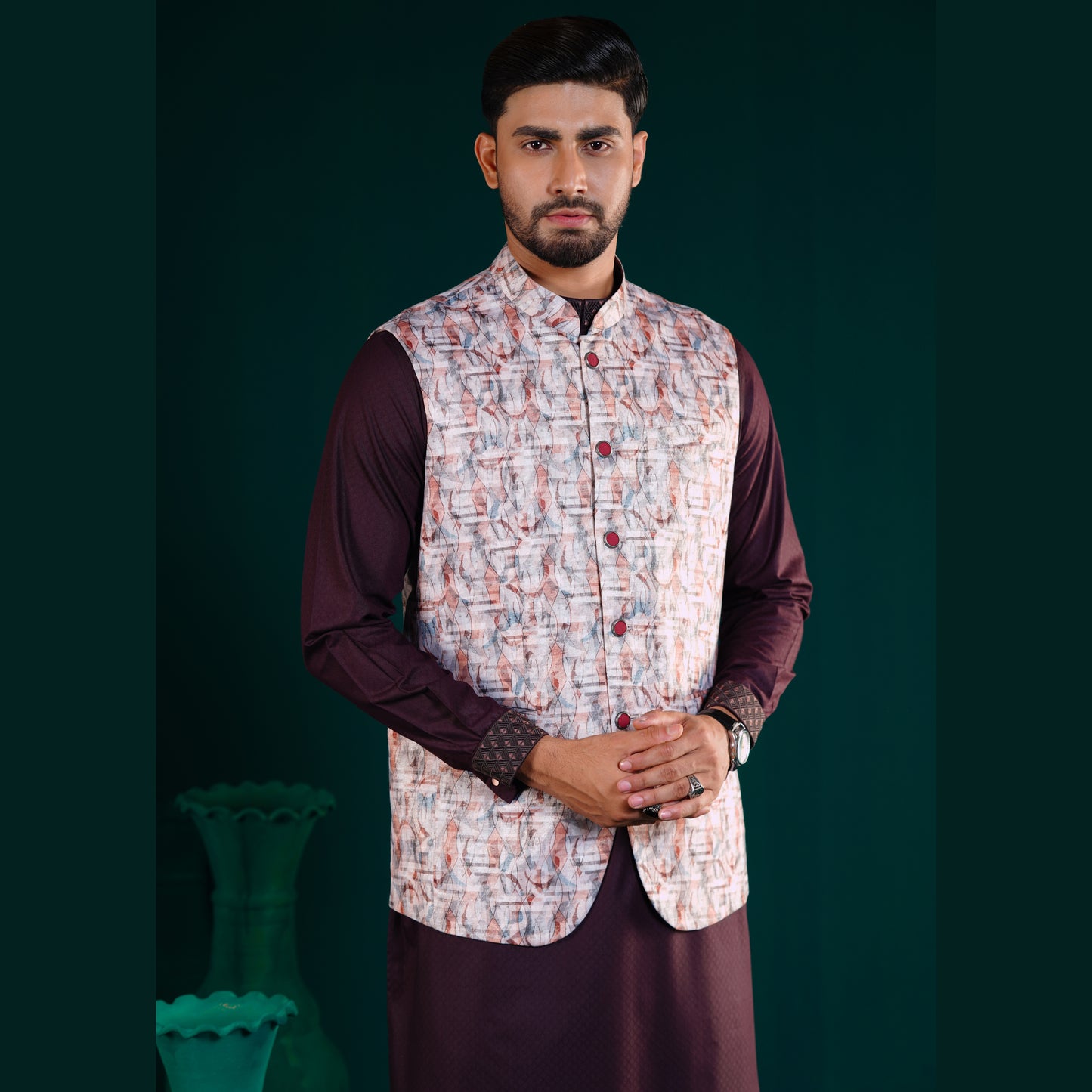 Signature Waistcoat (Multi-Colored Abstract)