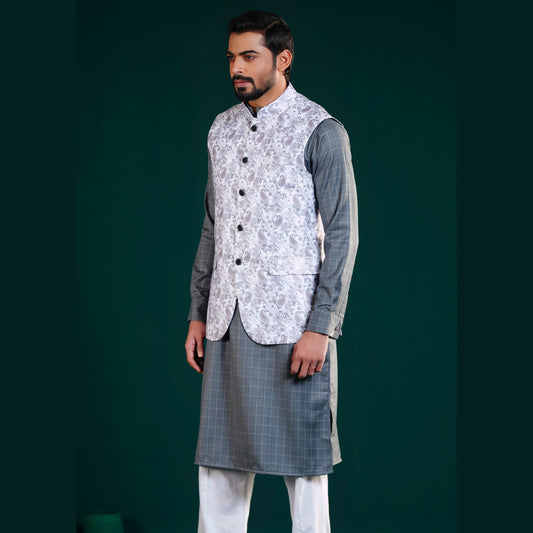 Signature Waistcoat (Blue Floral )