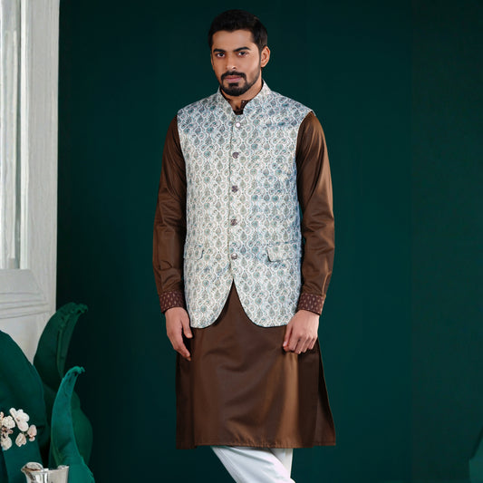 Signature Waistcoat (Blue-Green Shade)